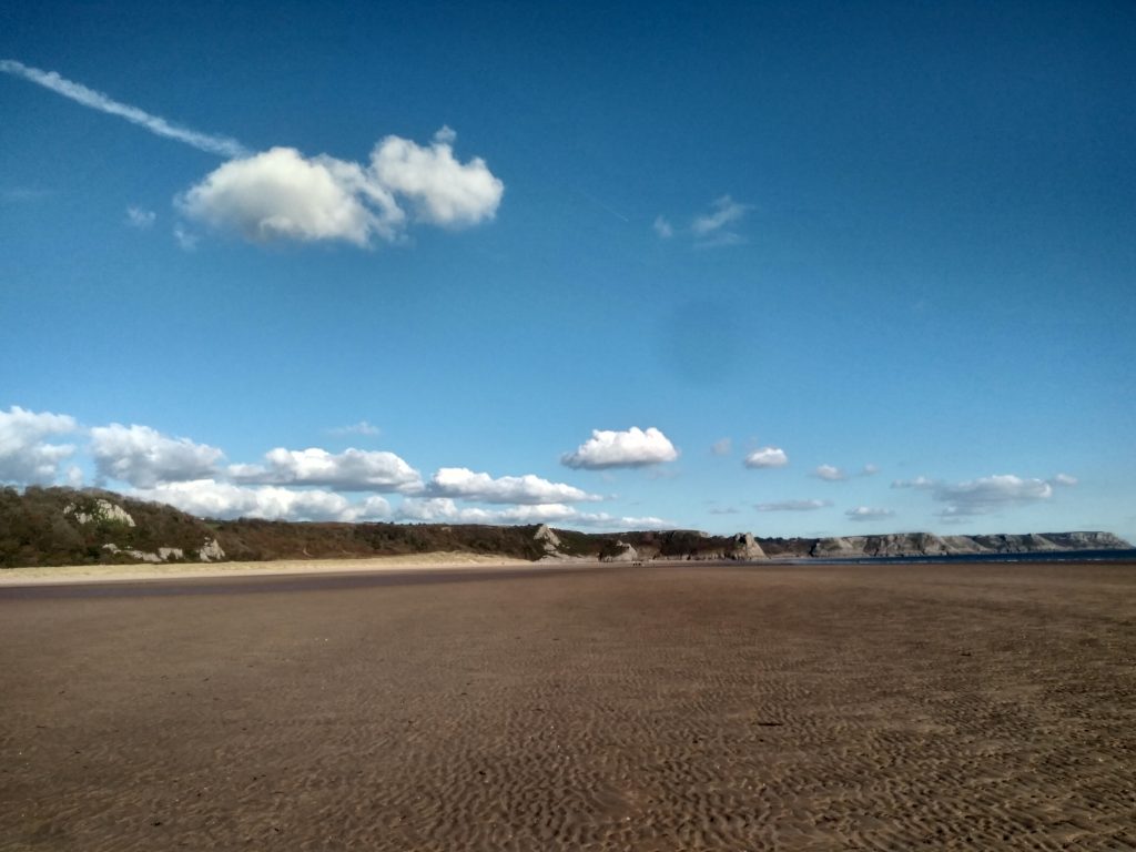 Playa kilométrica en Gales