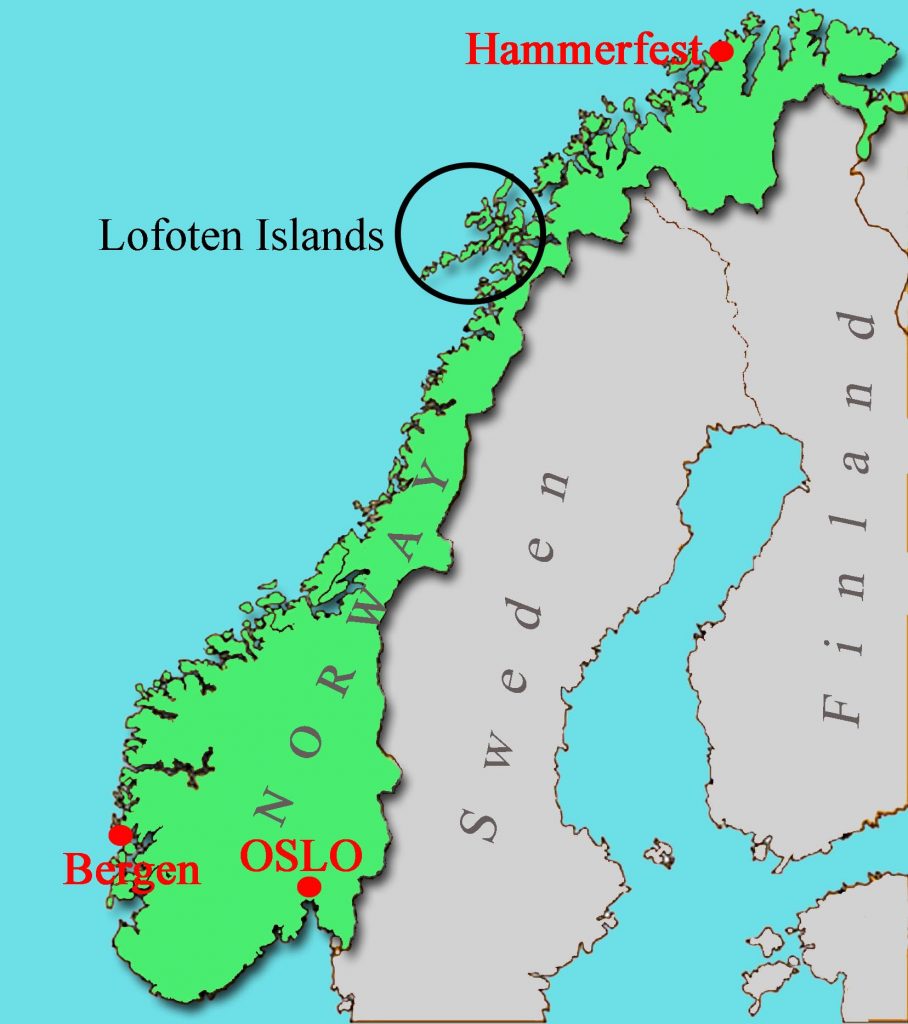 mapa de las islas Lofoten