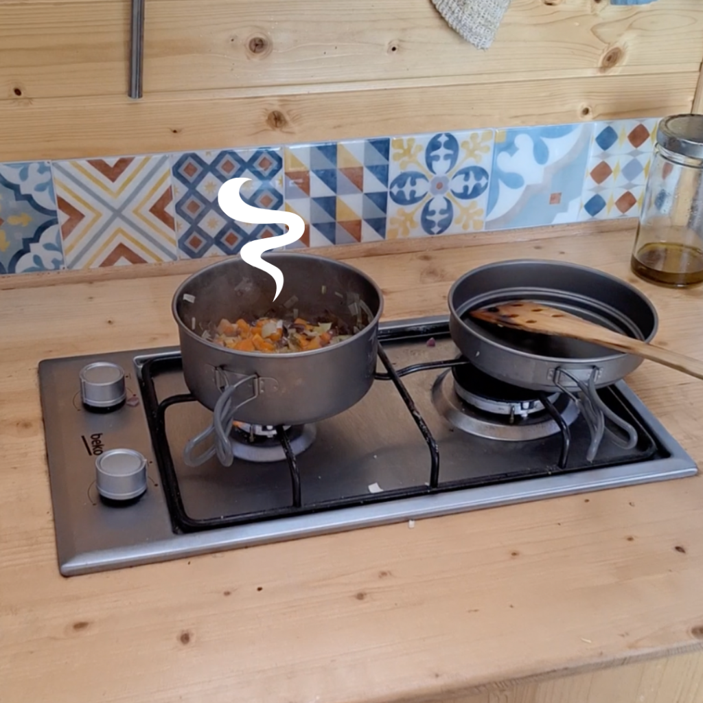 Cocinar en furgoneta camper